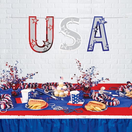 Beistle 4.5ft. Glittered USA Streamer